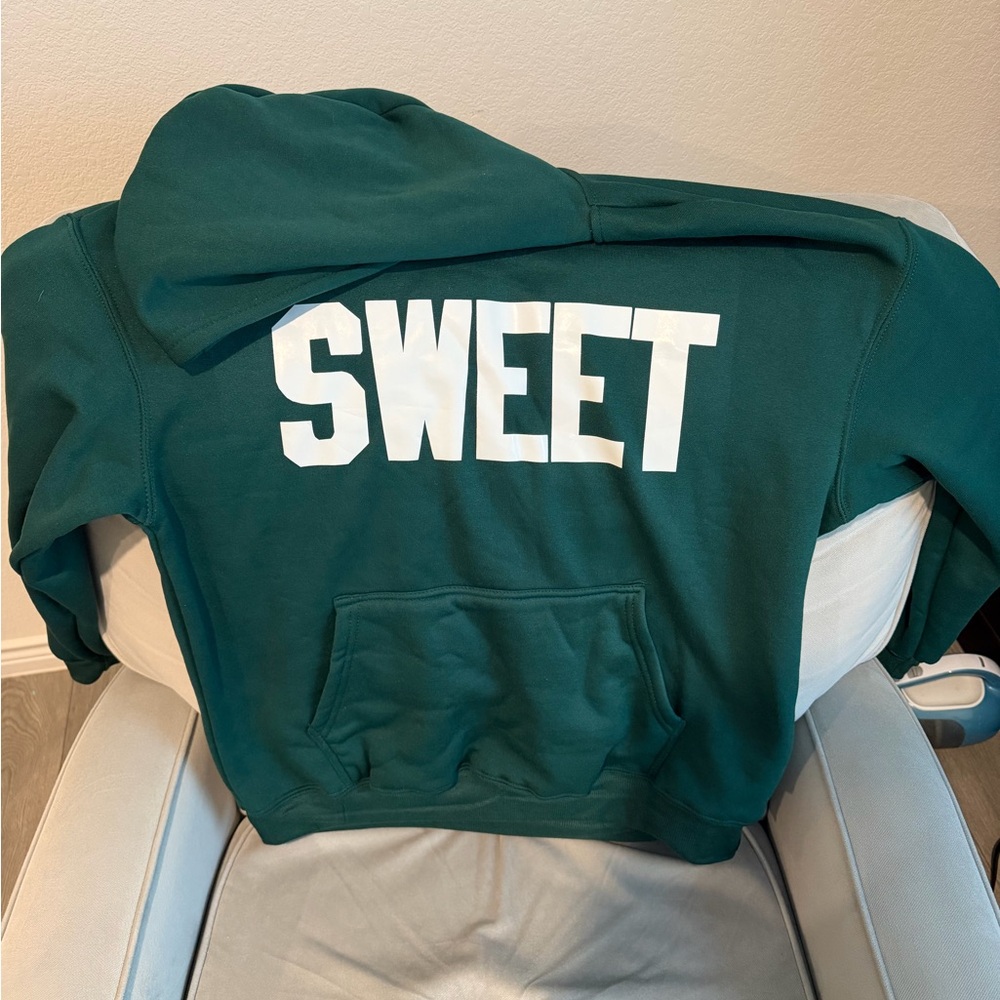 Green Hoodie with 'SWEET' Print